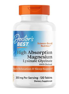 doctors best多特倍斯甘氨酸镁补充剂金达威赖氨酸镁片睡眠正品