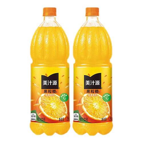 美汁源果粒橙1.25L*2瓶橙汁饮料