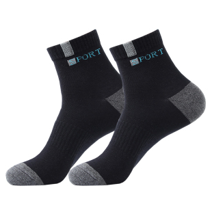 通用潮 四季 浪莎袜子男中筒秋冬季 运动100%棉透气防臭吸汗全棉厚款