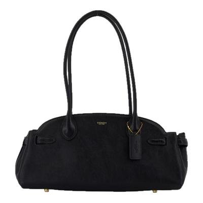 COACH/蔻驰 Empire Carryall 34 皮质黑色单肩包大容量手提包