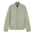 BOSS博斯 绒面质感 男士 25秋季 棒球领夹克皮衣 新款 羊皮革