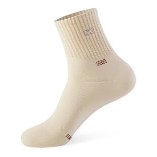 猫人袜子男款纯棉中筒袜秋冬季抗菌防臭透气黑色运动全棉男士长袜