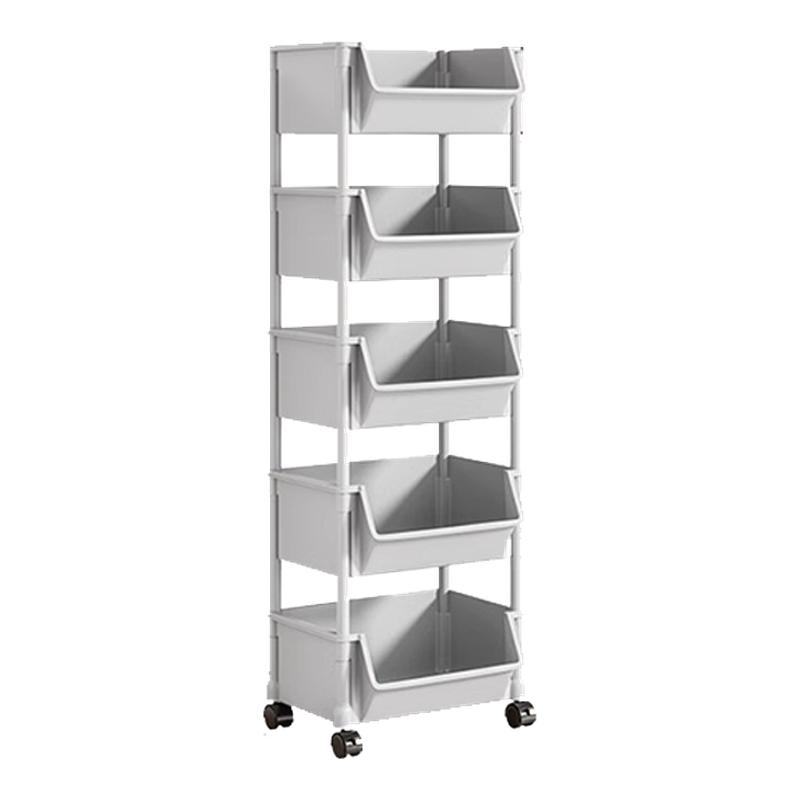 儿童书本收纳架落地书架置物架可移动小推车家用多层整理架零食架