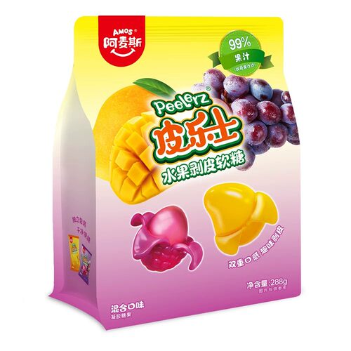 阿麦斯皮乐士剥皮软糖果汁结婚喜糖儿童糖果零食橡皮糖万圣节礼物