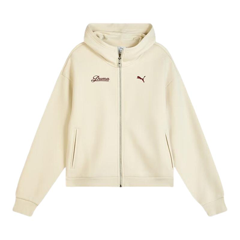 PUMA彪马简约连帽夹克冬女款户外运动针织外套上衣 636317-87