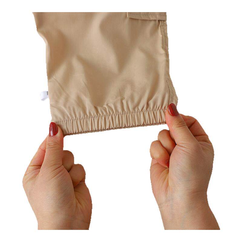 贝贝怡儿童裤子男孩夏装休闲裤工装裤女童2025新款防蚊裤春秋童装