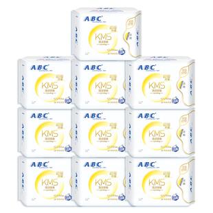 ABC卫生巾女棉柔清凉透气日用240mm蓝芯姨妈巾10包80片组合装 整箱