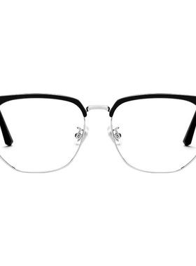 FENCH半框眼镜男防蓝光护眼痞帅理工黑框素颜眼镜架网红斯文超轻