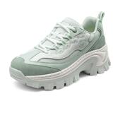 春季 女厚底增高老爹鞋 红色休闲运动鞋 斯凯奇新年奶油蜜糕鞋 熊猫鞋