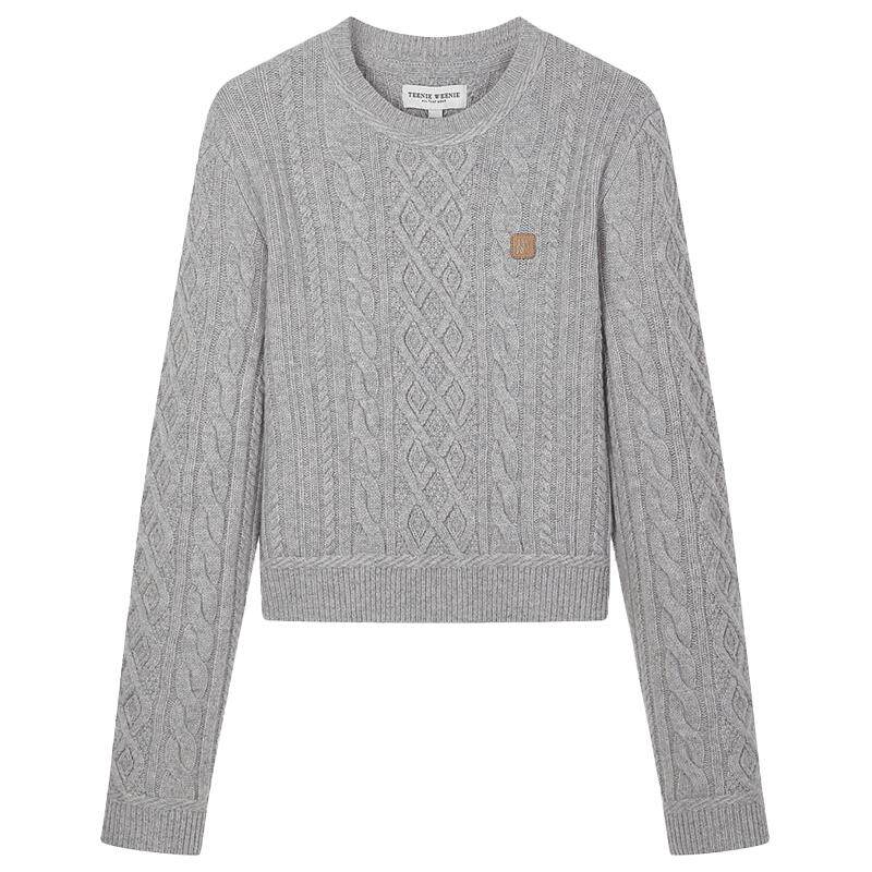 【绵羊毛】TeenieWeenie小熊奥莱女装冬装灰色毛衣毛针织