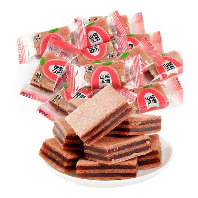广盛山楂汉堡双色块500g散装独立包装夹心果丹皮蜜饯休闲零食批发,零食/坚果/特产,山楂类制品,淘宝优惠券,粉丝福利购,淘宝优惠卷