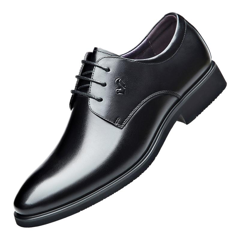 富贵鸟夏季真皮大码内增高正装鞋