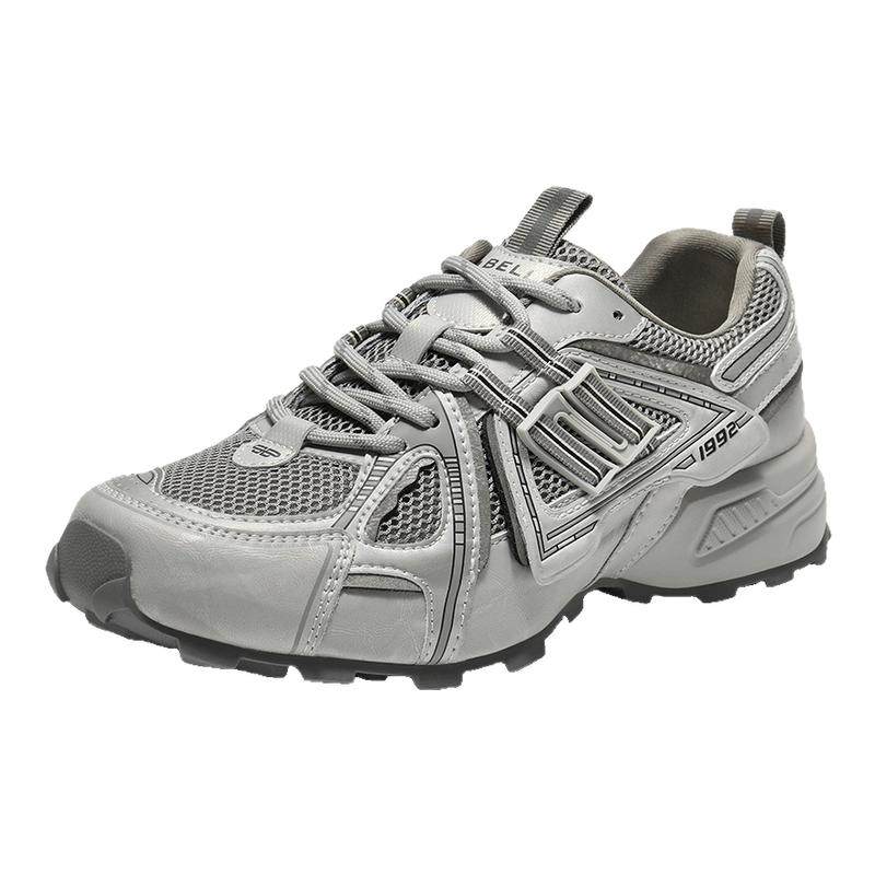 周雨彤同款百丽厚底银灰色老爹鞋女增高鞋运动休闲鞋子E4L1DCM5