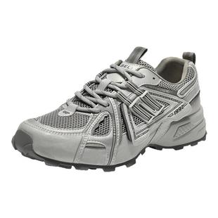 运动休闲鞋 女增高鞋 子E4L1DCM5 百丽厚底银灰色老爹鞋 周雨彤同款