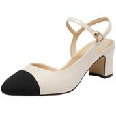 女款 子粗跟通勤单鞋 夏季 女鞋 A9A1DBH4 新款 百丽小香风包头凉鞋