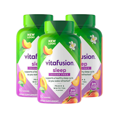 美国vitafusion褪黑素软糖sleepwell助眠VF睡眠软糖60粒 3瓶装