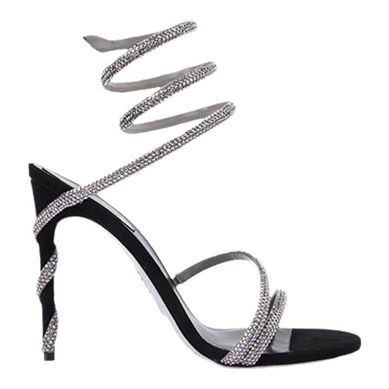 【会员折上折】RENE CAOVILLA MARGOT系列水钻绑带高跟凉鞋,女鞋,时装凉鞋,淘宝优惠券,粉丝福利购,淘宝优惠卷