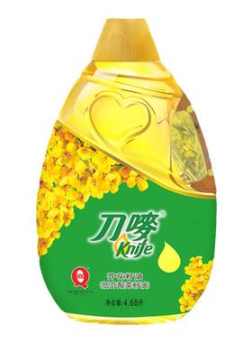 刀唛芥花籽油4.68L低芥酸植物食用油家用调味炒菜压榨菜籽油knife