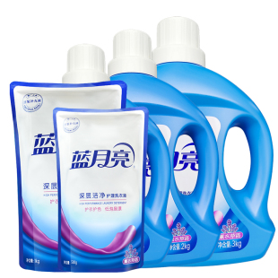 补充装 蓝月亮深层洁净洗衣液薰衣草正品 3kg2袋装 1公斤装 500g 瓶装