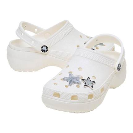 白鹿同款Crocs卡骆驰经典闪耀星饰云朵洞洞鞋厚底女花园鞋|211734
