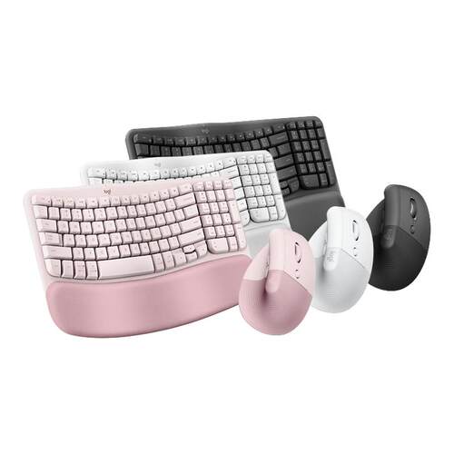 罗技波浪人体工学键盘带掌托套装