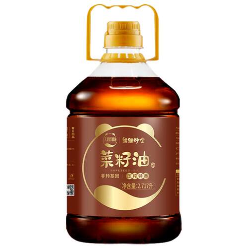 熊猫炒堂压榨特香菜籽油2.717L