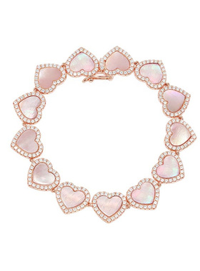 【新年礼物】APM Monaco粉色爱心贝母手链设计感高级礼物送女友