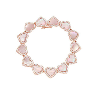 【新年礼物】APM Monaco粉色爱心贝母手链设计感高级礼物送女友