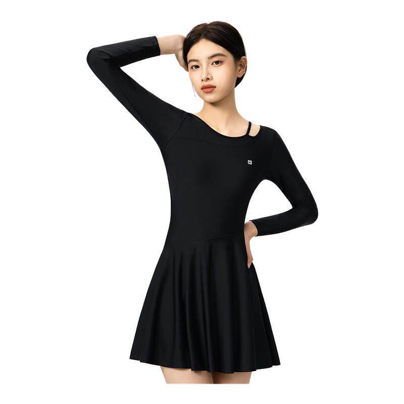 Keep泳衣女连体微胖遮肉显瘦高级感长袖泡温泉保守大码专用游泳衣