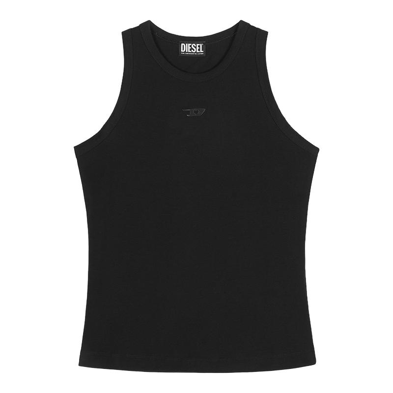 [折扣]DIESEL女士D LOGO黑色白色无袖背心上衣A15411RAFAA