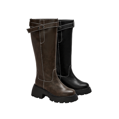 Toomanyshoes2025秋冬新款原野牧歌厚底显瘦骑士靴