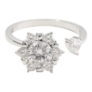 三福都市旋转雪花指环戒指单只 时尚设计感小众首饰配饰851093