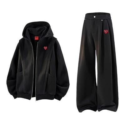 查尔斯桃心美式解构两件套装男