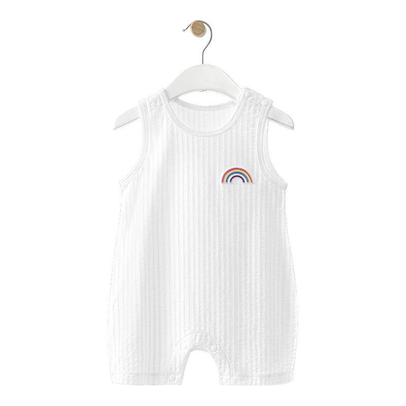 汤尼倍儿婴儿背心连体衣夏季男女宝宝纯棉薄款哈衣新生儿无袖爬服