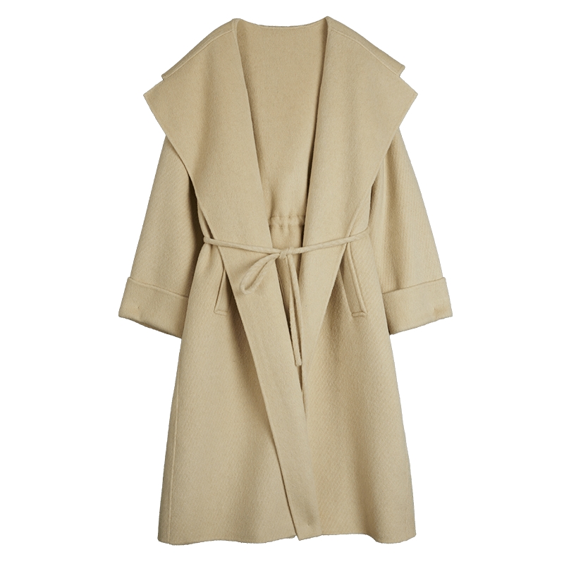 绵羊毛骆驼绒双面呢大衣ELLE