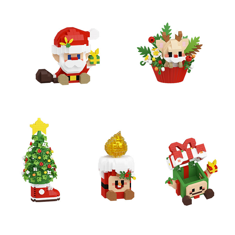 潮乐创圣诞积木拼装玩具
