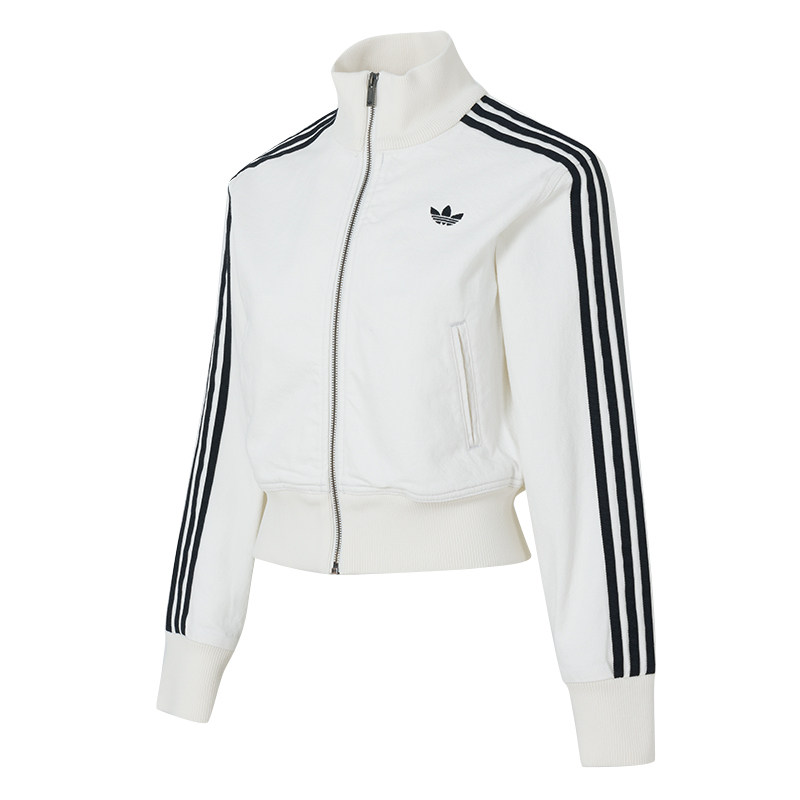 阿迪达斯三叶草外套女装春季新款运动服官方正品白色立领休闲夹克