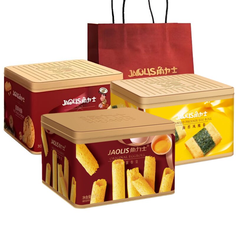 【新货】角力士港式鸡蛋卷礼盒黄油原味300g休闲零食饼干年货送礼