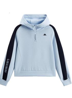 Kappa卡帕女装2026春季新款半拉链连帽套头衫休闲卫衣K0G22MT41