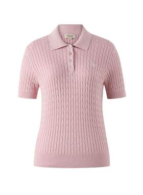 【缤纷棉棉冰】Eland衣恋针织T恤女polo领含莫代尔短袖25夏季新款