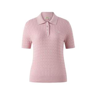 25夏季 Eland衣恋针织T恤女polo领含莫代尔短袖 新款 缤纷棉棉冰