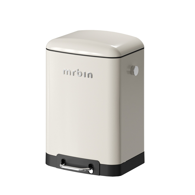 麦桶桶简约复古奶油白厨房垃圾桶