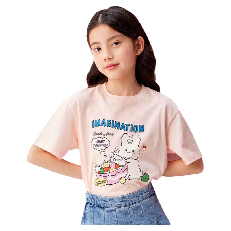 巴拉巴拉女童短袖t恤大童纯棉粉色半袖儿童上衣透气夏季新款童装5,童装/婴儿装/亲子装,T恤,淘宝优惠券,粉丝福利购,淘宝优惠卷