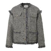 MOUSSY 0321 知性淑女风毛边流苏小香风外套028HAZ30 秋季 新品