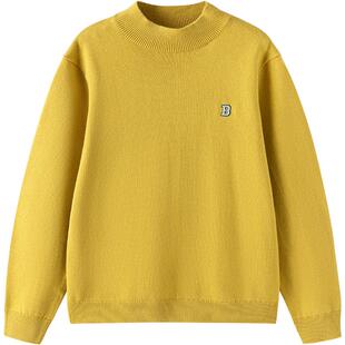 巴拉巴拉儿童针织衫 中大童宝宝套头上衣厚 男童女童高领毛衣秋冬款