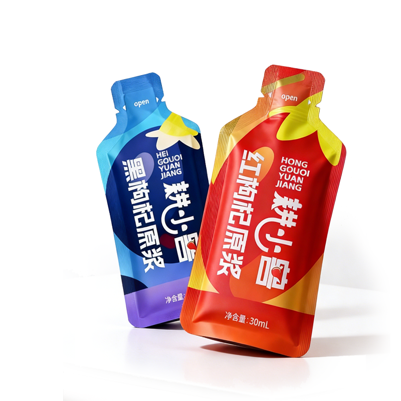 耕小兽鲜果感枸杞原浆30ml袋装开袋直饮头茬红黑枸杞鲜榨原浆