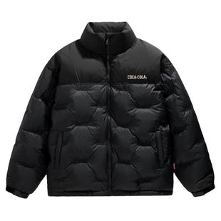 Coca 立领厚外套加厚 Cola可口可乐羽绒服男90白鸭绒拼接撞色冬季