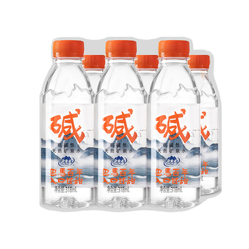 弱碱性天然矿泉水低钠318ml×6瓶