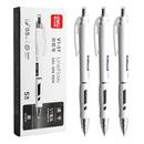 得力ST中性笔速干考试专用按动笔中考高考大容量st笔头刷题笔0.5mm黑色子弹头高颜值可替换芯臻顺滑签字笔尖