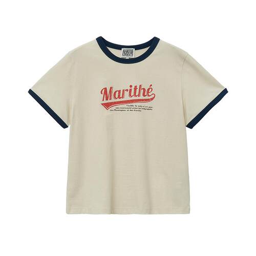 MARITHE字母印花圆领T恤